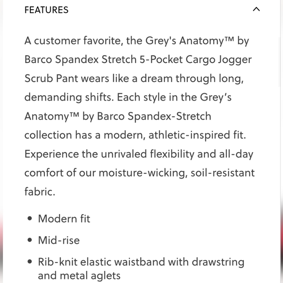 NEW WITH TAGS Greys anatomy black XL petite Scrub pants jogger style - Picture 5 of 12